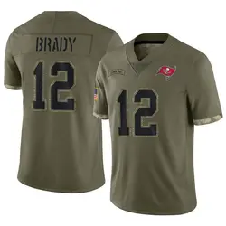 Nike Tom Brady Tampa Bay Buccaneers Limited Olive 2022 Salute To Service Jersey - Youth