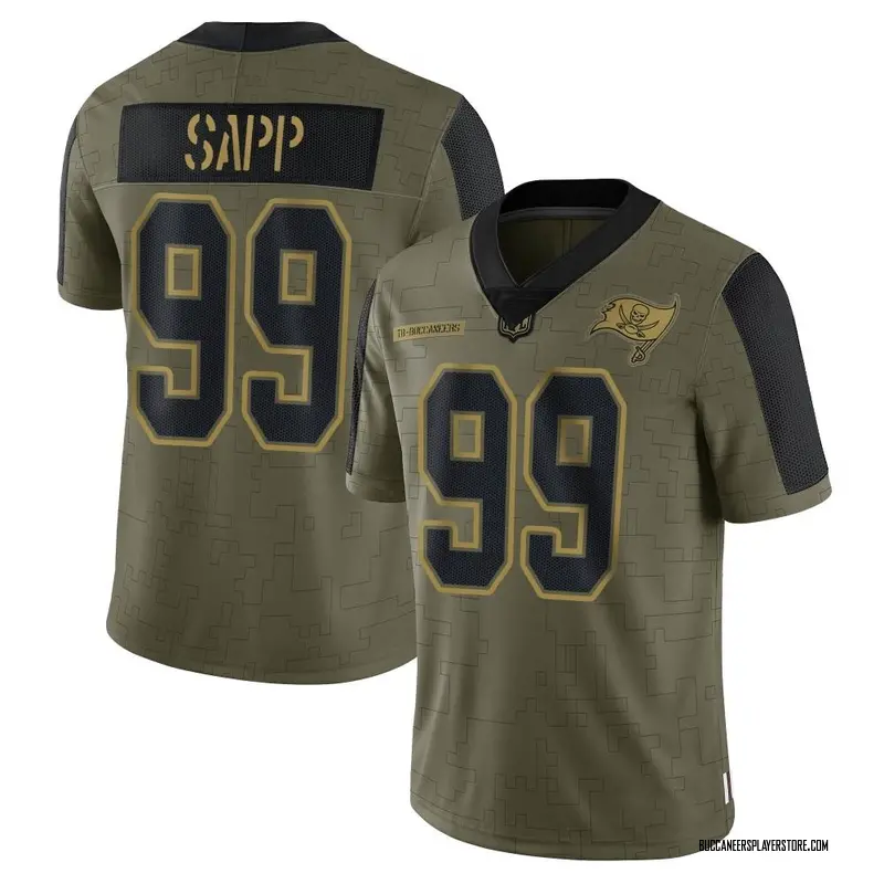 Nike Warren Sapp Tampa Bay Buccaneers Limited Olive 2021 Salute To Service Jersey - Men's