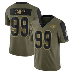 Nike Warren Sapp Tampa Bay Buccaneers Limited Olive 2021 Salute To Service Jersey - Youth