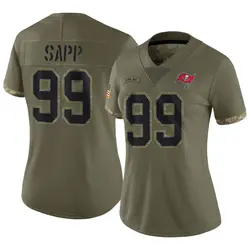 Nike Warren Sapp Tampa Bay Buccaneers Limited Olive 2022 Salute To Service Jersey - Women's