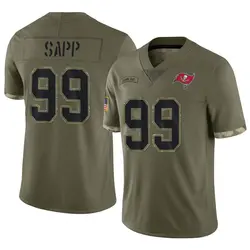Nike Warren Sapp Tampa Bay Buccaneers Limited Olive 2022 Salute To Service Jersey - Youth
